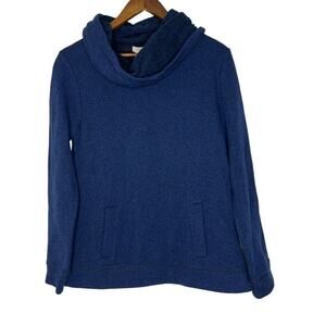 J Crew Blue Funnel Neck Long Sleeve Sweater Size Medium Women’s NEW